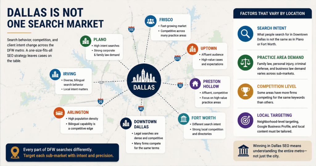 Dallas DFW Law Firm SEO Local Market Strategy