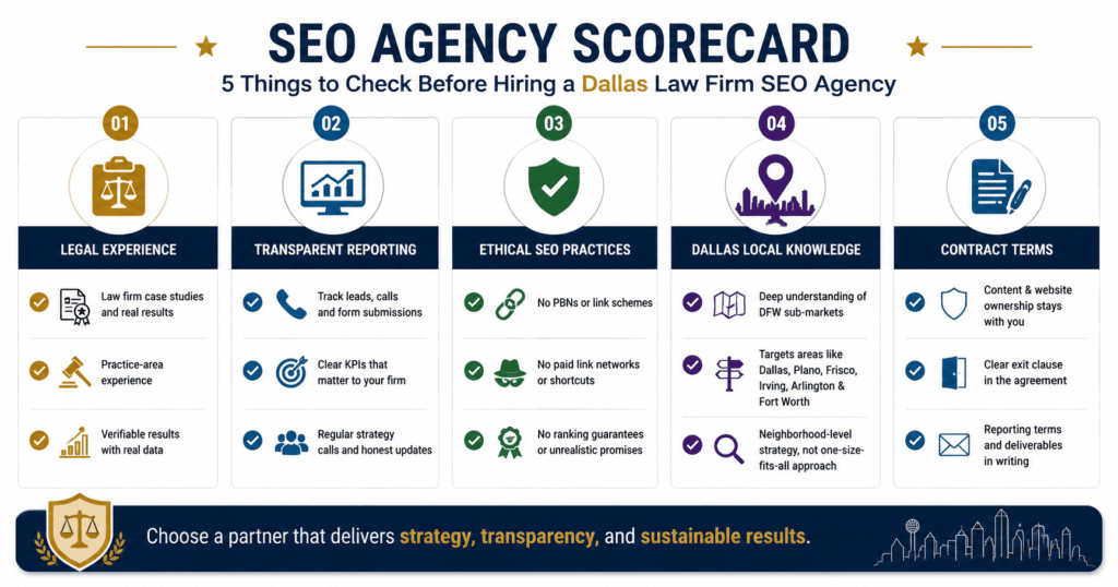 Dallas Law Firm SEO Agency Scorecard