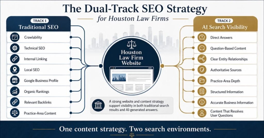 Dual Track SEO Strategy for Houston Law Firms