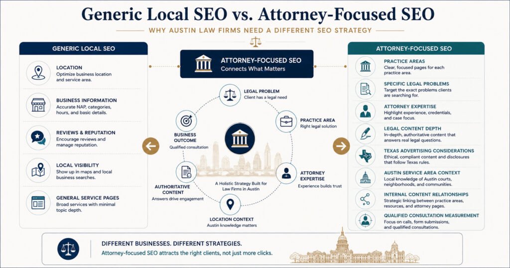 Generic Local SEO vs. Attorney Focused SEO
