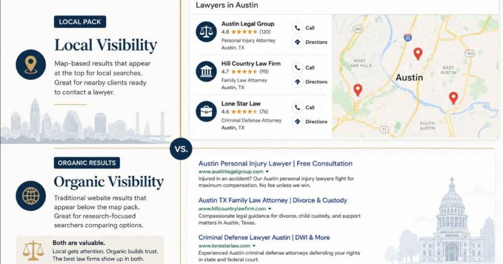 Google Local Pack vs Organic Rankings