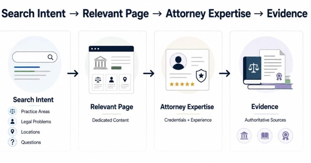 Search Intent, Legal Pages, Expertise and Evidence