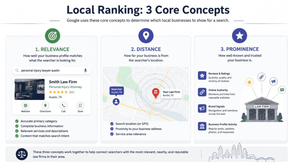 Three Core Concepts of Google Local Rankings
