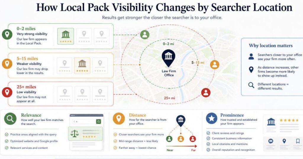 How Local Pack Visibility Changes by Searcher Location 