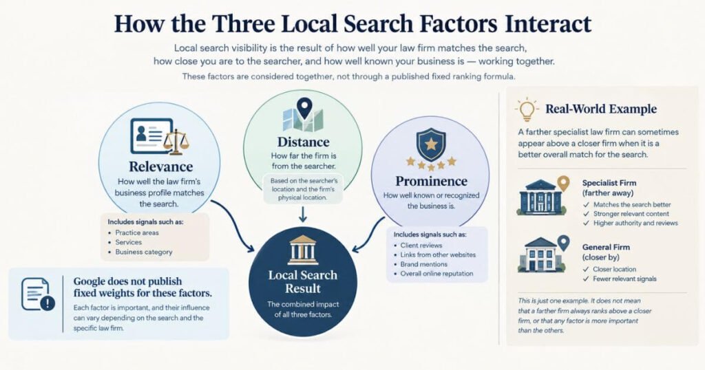How the Three Local Search Factors Interact