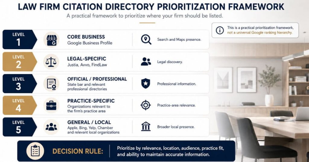 Law Firm Citation Directory Prioritization Framework