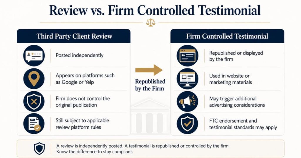 Review vs. Firm Controlled Testimonial 