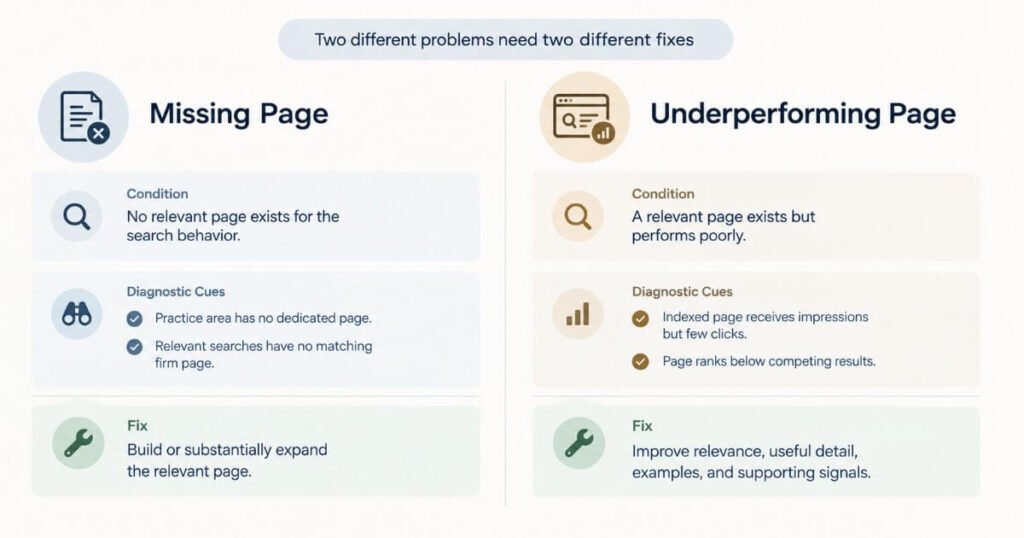 Missing Pages vs. Underperforming Pages