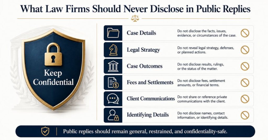 What Law Firms Should Never Disclose in Public Replies